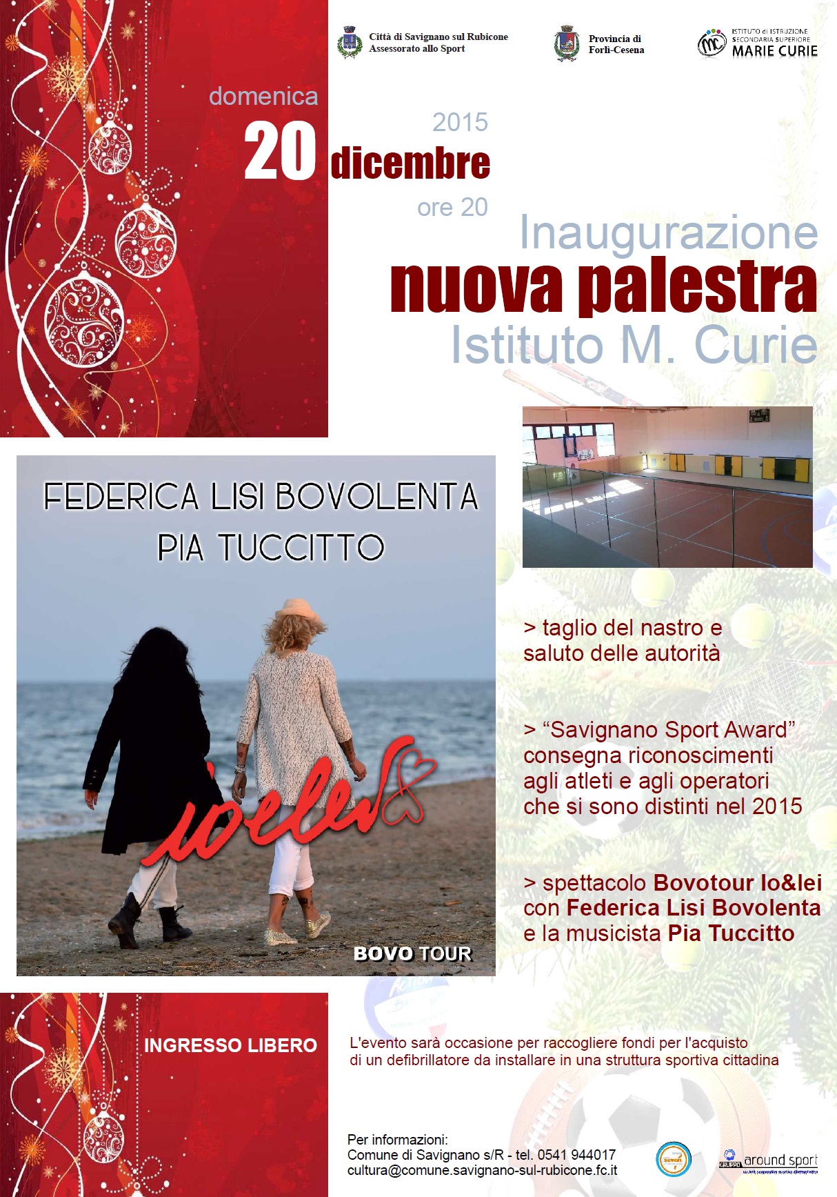 MANIFESTO - inaugurazione Palazzetto - Palestra Marie Curie - Savignano sul Rubicone